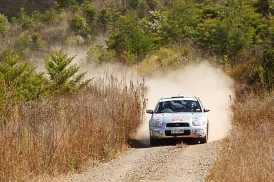 19;19-July-2009;Australia;Jimna;QLD;QRC;Queensland;Queensland-Rally-Championship;Subaru-Impreza;Sunshine-Coast;Tim-Charalambous;Tony-Best;auto;motorsport;racing;special-stage;telephoto