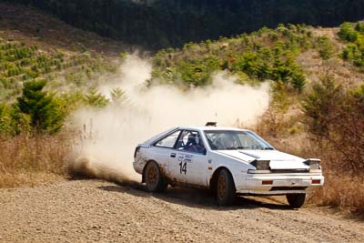 14;19-July-2009;Australia;Jimna;Nissan-Silvia-RS;QLD;QRC;Queensland;Queensland-Rally-Championship;Simon-Campbell;Steve-Kippen;Sunshine-Coast;auto;motorsport;racing;special-stage;telephoto