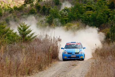 25;19-July-2009;Australia;Jimna;Mario-Czornyj;QLD;QRC;Queensland;Queensland-Rally-Championship;Renault-Clio;Steve-Allmark;Sunshine-Coast;auto;motorsport;racing;special-stage;telephoto