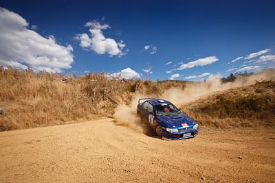 9;19-July-2009;Australia;Craig-Morrison;Jimna;Matthew-Linning;QLD;QRC;Queensland;Queensland-Rally-Championship;Subaru-Impreza-WRX;Sunshine-Coast;auto;clouds;corner;dirt;dust;gravel;motorsport;racing;scenery;sky;special-stage;wide-angle