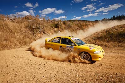 20;19-July-2009;Australia;Hyundai-Excel;Jimna;Justin-Sinclair;QLD;QRC;Queensland;Queensland-Rally-Championship;Rodney-Patman;Sunshine-Coast;auto;clouds;corner;dirt;dust;gravel;motorsport;racing;scenery;sky;special-stage;wide-angle