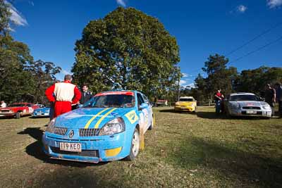 19;20;25;19-July-2009;Australia;Hyundai-Excel;Jimna;Justin-Sinclair;Mario-Czornyj;QLD;QRC;Queensland;Queensland-Rally-Championship;Renault-Clio;Rodney-Patman;Steve-Allmark;Subaru-Impreza;Sunshine-Coast;Tim-Charalambous;Tony-Best;atmosphere;auto;motorsport;racing;scenery;service-centre;service-park;sky;wide-angle