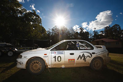 10;19-July-2009;Australia;Jimna;Lynnford-Stephenson;Mark-Neary;QLD;QRC;Queensland;Queensland-Rally-Championship;Subaru-Impreza-WRX;Sunshine-Coast;atmosphere;auto;motorsport;racing;scenery;service-centre;service-park;sky;sun;wide-angle