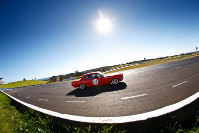 22;1964-Ford-Mustang;24-July-2009;Australia;Bill-Trengrove;FOSC;Festival-of-Sporting-Cars;Group-N;Historic-Touring-Cars;NSW;Narellan;New-South-Wales;Oran-Park-Raceway;auto;classic;fisheye;historic;motorsport;racing;vintage