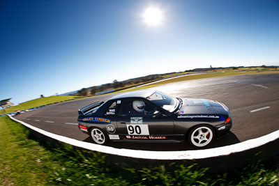 90;1993-Nissan-Skyline-R32-GTR;24-July-2009;Australia;Colin-Ward;FOSC;Festival-of-Sporting-Cars;Improved-Production;NSW;Narellan;New-South-Wales;Oran-Park-Raceway;Topshot;auto;fisheye;motorsport;racing