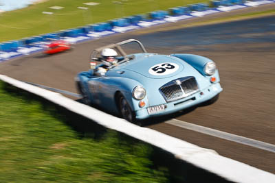 53;1959-MGA-1600;25-July-2009;26723H;Australia;FOSC;Festival-of-Sporting-Cars;Group-S;John-Young;NSW;Narellan;New-South-Wales;Oran-Park-Raceway;auto;classic;historic;motion-blur;motorsport;racing;telephoto;vintage