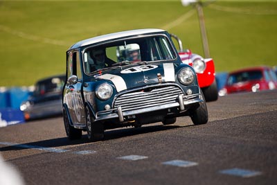 13;1964-Morris-Cooper-S;25-July-2009;Australia;FOSC;Festival-of-Sporting-Cars;Group-N;Historic-Touring-Cars;Ken-Lee;NSW;Narellan;New-South-Wales;Oran-Park-Raceway;auto;classic;historic;motorsport;racing;super-telephoto;vintage