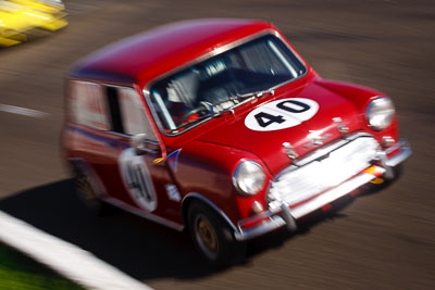 40;1964-Morris-Cooper-S;25-July-2009;Australia;Barrie-Brown;FOSC;Festival-of-Sporting-Cars;Group-N;Historic-Touring-Cars;NSW;Narellan;New-South-Wales;Oran-Park-Raceway;auto;classic;historic;motion-blur;motorsport;racing;telephoto;vintage