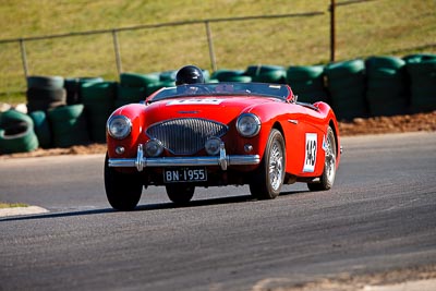 143;1955-Austin-Healey-100;25-July-2009;Australia;BN1955;David-Lawrence;FOSC;Festival-of-Sporting-Cars;NSW;Narellan;New-South-Wales;Oran-Park-Raceway;Regularity;auto;motorsport;racing;super-telephoto