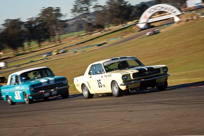 35;1964-Ford-Mustang;25-July-2009;Australia;FOSC;Festival-of-Sporting-Cars;Group-N;Historic-Touring-Cars;Mike-Dyer;NSW;Narellan;New-South-Wales;Oran-Park-Raceway;auto;classic;historic;motion-blur;motorsport;racing;telephoto;vintage