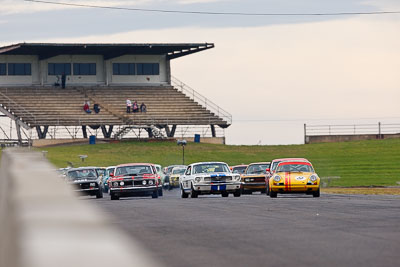 9;98;1966-Ford-Mustang;1970-Porsche-911S;26-July-2009;Australia;Bob-Cox;FOSC;Festival-of-Sporting-Cars;Group-N;Historic-Touring-Cars;NSW;Narellan;New-South-Wales;Oran-Park-Raceway;Wayne-Seabrook;auto;classic;historic;motorsport;racing;super-telephoto;vintage