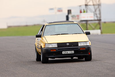 289;1983-Toyota-Sprinter;26-July-2009;Australia;CRA19X;Craig-Haack;FOSC;Festival-of-Sporting-Cars;NSW;Narellan;New-South-Wales;Oran-Park-Raceway;Regularity;auto;motorsport;racing;super-telephoto