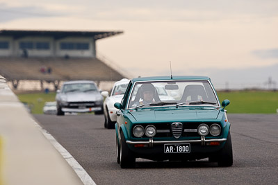 1;1974-Alfetta-Sedan;26-July-2009;AR1800;Australia;FOSC;Festival-of-Sporting-Cars;NSW;Narellan;New-South-Wales;Oran-Park-Raceway;Pat-Curda;Regularity;auto;motorsport;racing;super-telephoto