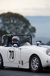 70;1960-Austin-Healey-Sprite-Mk-I;26-July-2009;Australia;FOSC;Festival-of-Sporting-Cars;Group-S;Judith-Dorrell;NSW;Narellan;New-South-Wales;Oran-Park-Raceway;auto;classic;historic;motorsport;racing;super-telephoto;vintage