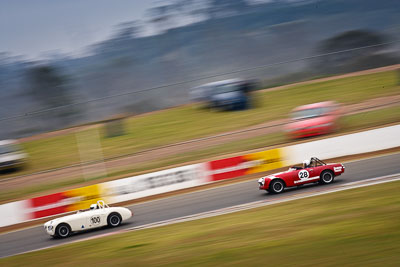 100;28;03399H;1959-Austin-Healey-3000;1968-Datsun-2000-Sports;26-July-2009;Australia;FOSC;Festival-of-Sporting-Cars;Group-S;Jason-Lea;NSW;Narellan;New-South-Wales;Oran-Park-Raceway;Peter-Jackson;auto;classic;historic;motion-blur;motorsport;racing;super-telephoto;vintage