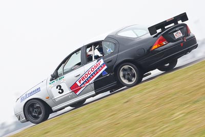 3;1998-Ford-Falcon-AU;26-July-2009;Australia;FOSC;Festival-of-Sporting-Cars;Improved-Production;NSW;Narellan;New-South-Wales;Oran-Park-Raceway;Sam-Maio;auto;motion-blur;motorsport;racing;super-telephoto