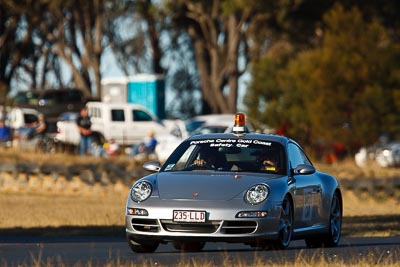 8-August-2009;Australia;Bill-Campbell;Morgan-Park-Raceway;Porsche-Cayman;Porsche-GT3-Cup;QLD;Queensland;Shannons-Nationals;Warwick;atmosphere;auto;motorsport;racing;safety-car;super-telephoto