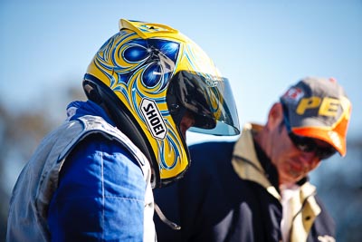 9-August-2009;Australia;Morgan-Park-Raceway;Phil-Silcock;QLD;Queensland;Shannons-Nationals;Superkarts;Topshot;Warwick;atmosphere;auto;helmet;motorsport;pit-lane;portrait;racing;telephoto