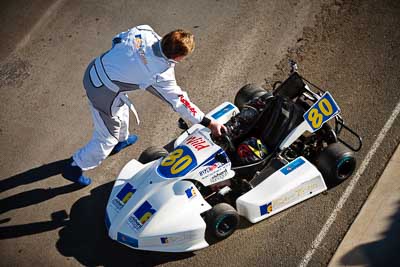 80;9-August-2009;Australia;Morgan-Park-Raceway;QLD;Queensland;Richard-Flanagan;Rotax-Light;Shannons-Nationals;Superkarts;Topshot;Warwick;atmosphere;auto;motorsport;pit-lane;racing;telephoto