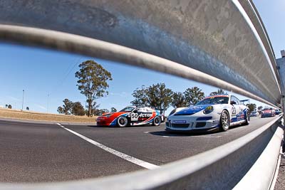 23;50;9-August-2009;Australia;Matt-Kingsley;Morgan-Park-Raceway;Porsche-996-GT3-Cup;Porsche-997-GT3-Cup;Porsche-GT3-Cup;QLD;Queensland;Roger-Lago;Shannons-Nationals;Warwick;armco;auto;barrier;fisheye;motorsport;racing