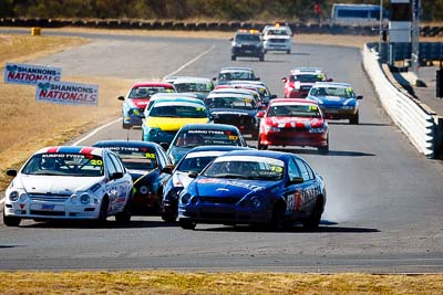 13;20;9-August-2009;Australia;Ford-Falcon-AU;Morgan-Park-Raceway;QLD;Queensland;Saloon-Cars;Shannons-Nationals;Tony-Evangelou;Troy-Hoey;Warwick;auto;motorsport;racing;super-telephoto