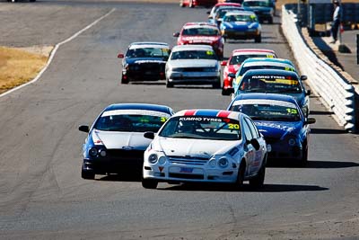 13;20;37;9-August-2009;Australia;Ford-Falcon-AU;Grant-Gatland;Morgan-Park-Raceway;QLD;Queensland;Saloon-Cars;Shannons-Nationals;Tony-Evangelou;Troy-Hoey;Warwick;auto;motorsport;racing;super-telephoto