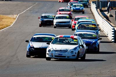 13;20;37;9-August-2009;Australia;Ford-Falcon-AU;Grant-Gatland;Morgan-Park-Raceway;QLD;Queensland;Saloon-Cars;Shannons-Nationals;Tony-Evangelou;Troy-Hoey;Warwick;auto;motorsport;racing;super-telephoto