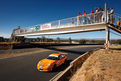 45;9-August-2009;Australia;Morgan-Park-Raceway;Paul-Bolinowsky;Porsche-996-GT3-Cup;Porsche-GT3-Cup;QLD;Queensland;Shannons-Nationals;Warwick;atmosphere;auto;bridge;motorsport;racing;sky;wide-angle