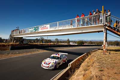 77;9-August-2009;Australia;Jan-Jinadasa;Morgan-Park-Raceway;Porsche-997-GT3-Cup;Porsche-GT3-Cup;QLD;Queensland;Shannons-Nationals;Warwick;atmosphere;auto;bridge;motorsport;racing;sky;wide-angle