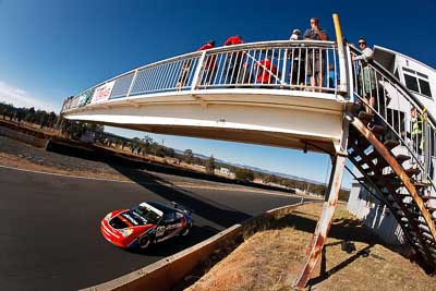 50;9-August-2009;Australia;Matt-Kingsley;Morgan-Park-Raceway;Porsche-996-GT3-Cup;Porsche-GT3-Cup;QLD;Queensland;Shannons-Nationals;Warwick;atmosphere;auto;bridge;fisheye;motorsport;racing;sky