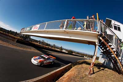 7;9-August-2009;Australia;Morgan-Park-Raceway;Porsche-996-GT3-Cup;Porsche-GT3-Cup;QLD;Queensland;Raymond-Angus;Shannons-Nationals;Warwick;atmosphere;auto;bridge;fisheye;motorsport;racing;sky