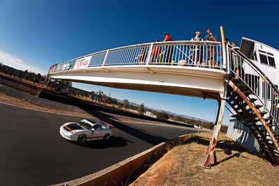 8;9-August-2009;Australia;Morgan-Park-Raceway;Porsche-996-GT3-Cup;Porsche-GT3-Cup;QLD;Queensland;Shannons-Nationals;Warwick;atmosphere;auto;bridge;fisheye;motorsport;racing;sky