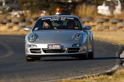 9-August-2009;Australia;Bill-Campbell;Morgan-Park-Raceway;Porsche-Cayman;QLD;Queensland;Shannons-Nationals;Warwick;atmosphere;auto;marshals;motorsport;officials;racing;safety-car;super-telephoto