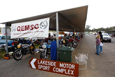 19-September-2009;Australia;Kurwongbah;Lakeside-Classic-Speed-Festival;Lakeside-Park;Lakeside-Raceway;QEMSC;QLD;Queensland;atmosphere;auto;motorbike;motorcycle;motorsport;paddock;racing;wide-angle