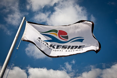 19-September-2009;Australia;Kurwongbah;Lakeside-Classic-Speed-Festival;Lakeside-Park;Lakeside-Raceway;QLD;Queensland;Topshot;atmosphere;auto;clouds;flag;motorsport;paddock;racing;sky;wide-angle