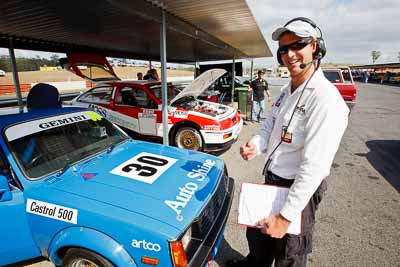 19-September-2009;Australia;Ben-Collett;Kurwongbah;Lakeside-Classic-Speed-Festival;Lakeside-Park;Lakeside-Raceway;QLD;Queensland;atmosphere;auto;motorsport;official;paddock;portrait;racing;smile;wide-angle