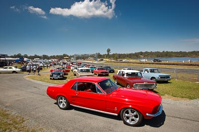 20-September-2009;Australia;Kurwongbah;Lakeside-Classic-Speed-Festival;Lakeside-Park;Lakeside-Raceway;QLD;Queensland;auto;classic;historic;motorsport;racing;showcase;sky;vintage;wide-angle
