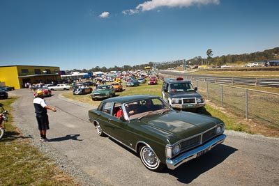 20-September-2009;Australia;Kurwongbah;Lakeside-Classic-Speed-Festival;Lakeside-Park;Lakeside-Raceway;OXY007;QLD;Queensland;auto;classic;historic;motorsport;racing;showcase;sky;vintage;wide-angle