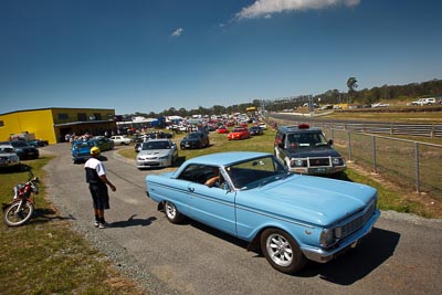 20-September-2009;Australia;Kurwongbah;Lakeside-Classic-Speed-Festival;Lakeside-Park;Lakeside-Raceway;PCF755;QLD;Queensland;auto;classic;historic;motorsport;racing;showcase;sky;vintage;wide-angle