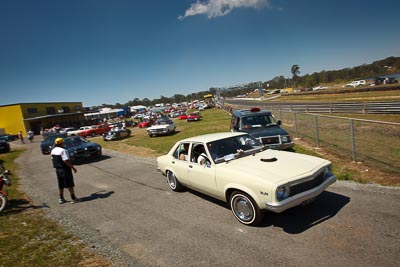 20-September-2009;51KLX;Australia;Kurwongbah;Lakeside-Classic-Speed-Festival;Lakeside-Park;Lakeside-Raceway;QLD;Queensland;auto;classic;historic;motorsport;racing;showcase;sky;vintage;wide-angle