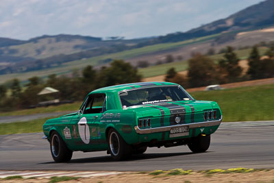 7;1968-Ford-Mustang;30-October-2009;Australia;FOSC;Festival-of-Sporting-Cars;NSW;New-South-Wales;Regularity;Wakefield-Park;Woskett;auto;classic;historic;motion-blur;motorsport;racing;super-telephoto;vintage