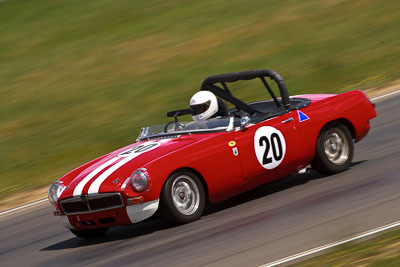 20;1964-MGB;30-October-2009;Australia;Bret-McManus;FOSC;Festival-of-Sporting-Cars;Group-S;NSW;New-South-Wales;Sports-Cars;Wakefield-Park;auto;classic;historic;motion-blur;motorsport;racing;super-telephoto;vintage