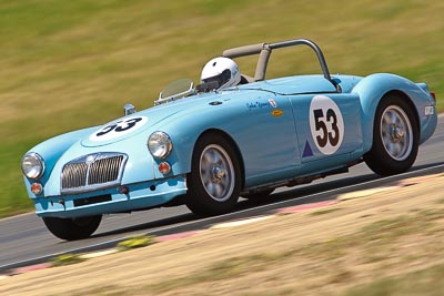 53;1959-MGA-1600;31-October-2009;Australia;FOSC;Festival-of-Sporting-Cars;Group-S;John-Young;NSW;New-South-Wales;Sports-Cars;Wakefield-Park;auto;classic;historic;motorsport;racing;super-telephoto;vintage