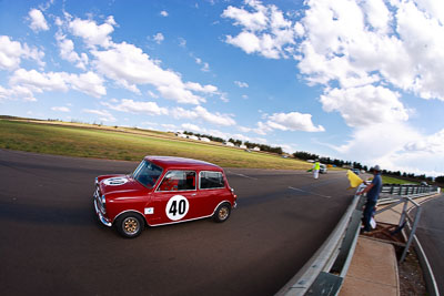 40;1964-Morris-Cooper-S;31-October-2009;Australia;Barrie-Brown;FOSC;Festival-of-Sporting-Cars;Group-N;Historic-Touring-Cars;NSW;New-South-Wales;Wakefield-Park;auto;classic;fisheye;historic;motorsport;racing;vintage