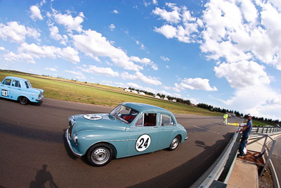 24;1956-MG-ZA-Magnette;31-October-2009;Australia;Bruce-Smith;FOSC;Festival-of-Sporting-Cars;Group-N;Historic-Touring-Cars;NSW;New-South-Wales;Wakefield-Park;auto;classic;fisheye;historic;motorsport;racing;vintage