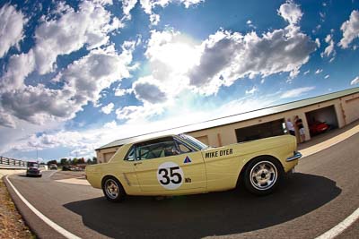 35;1964-Ford-Mustang;31-October-2009;Australia;FOSC;Festival-of-Sporting-Cars;Group-N;Historic-Touring-Cars;Mike-Dyer;NSW;New-South-Wales;Wakefield-Park;auto;classic;fisheye;historic;motorsport;racing;vintage