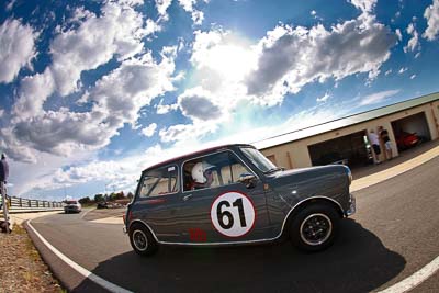 61;1964-Morris-Cooper-S;31-October-2009;Australia;David-Wheatley;FOSC;Festival-of-Sporting-Cars;Group-N;Historic-Touring-Cars;NSW;New-South-Wales;Wakefield-Park;auto;classic;fisheye;historic;motorsport;racing;vintage