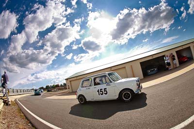 155;1964-Morris-Cooper-S;31-October-2009;Australia;FOSC;Festival-of-Sporting-Cars;Group-N;Historic-Touring-Cars;NSW;New-South-Wales;Santino-Di-Carlo;Wakefield-Park;auto;classic;fisheye;historic;motorsport;racing;vintage