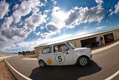 5;1967-Morris-Cooper-S;31-October-2009;Australia;FOSC;Festival-of-Sporting-Cars;Group-N;Historic-Touring-Cars;John-Battersby;NSW;New-South-Wales;Wakefield-Park;auto;classic;fisheye;historic;motorsport;racing;vintage