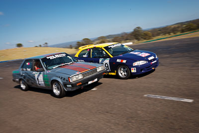 2;59;1-November-2009;Australia;David-Youl;Improved-Production;Mitsubishi-Mirage;NSW;NSW-State-Championship;NSWRRC;Narellan;New-South-Wales;Oran-Park-Raceway;Stephen-Dellis;Toyota-Corona;auto;motorsport;racing;wide-angle